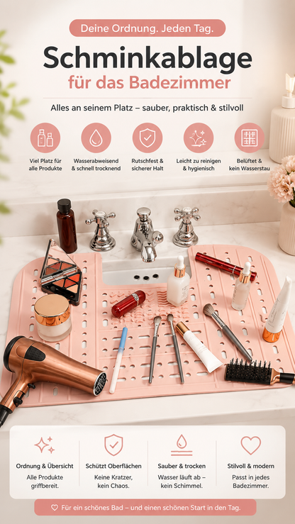BeautyBase Schminkablage fürs Bad und Waschbecken für Make-up und Pflegeprodukte