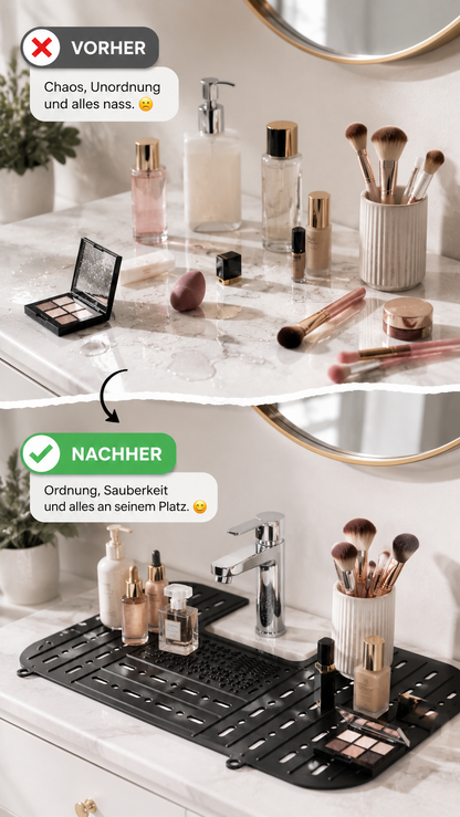 BeautyBase Schminkablage fürs Bad und Waschbecken für Make-up und Pflegeprodukte