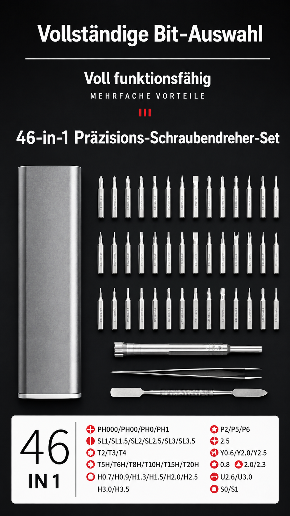 BitBuddy Präzisions-Schraubendreher-Set für Smartphone Laptop Brille und Uhr