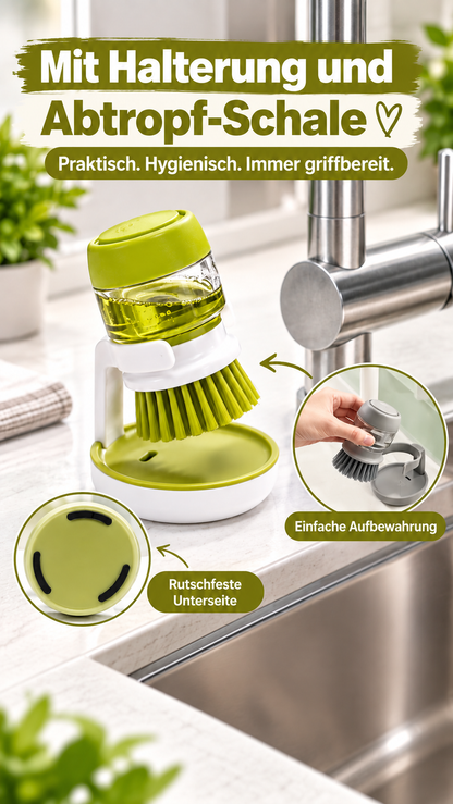 BubbleBrush Spülbürste mit Seifenspender für Küche Geschirr und Reinigung