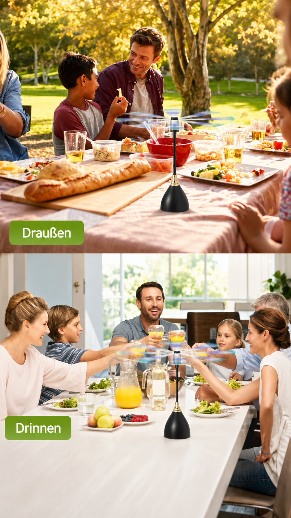 FreshGuard Fliegenabwehr für Tisch Buffet Balkon und Garten
