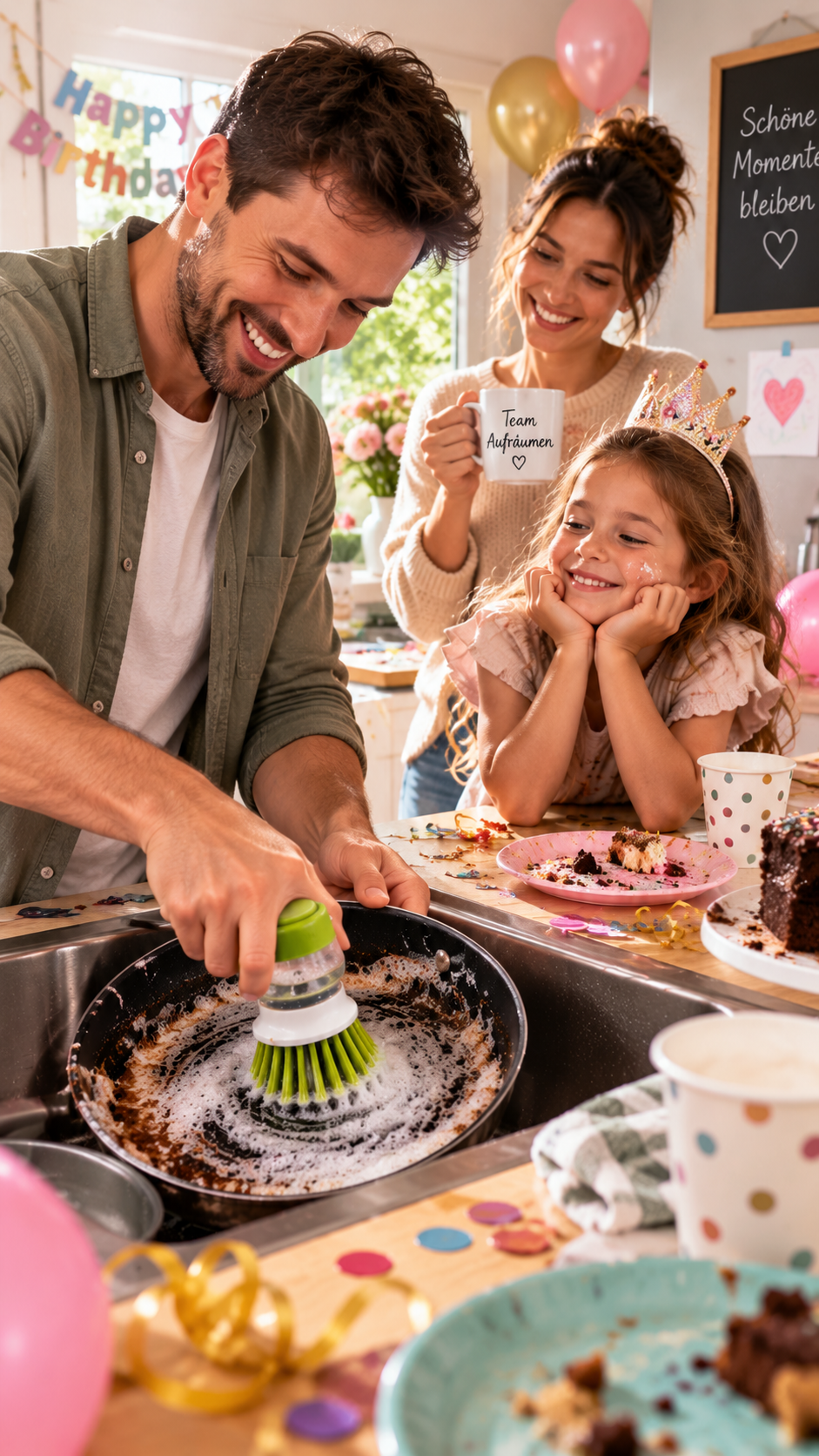 BubbleBrush Spülbürste mit Seifenspender für Küche Geschirr und Reinigung