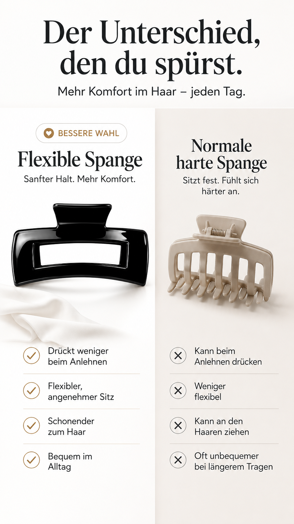 HairHug flexible Haarspange für dickes Haar Locken und einfache Frisuren