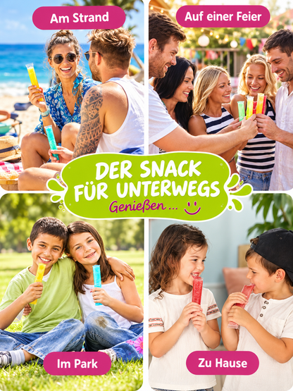 FreezePop Eisbeutel Set für selbstgemachtes Wassereis Smoothies und Joghurt